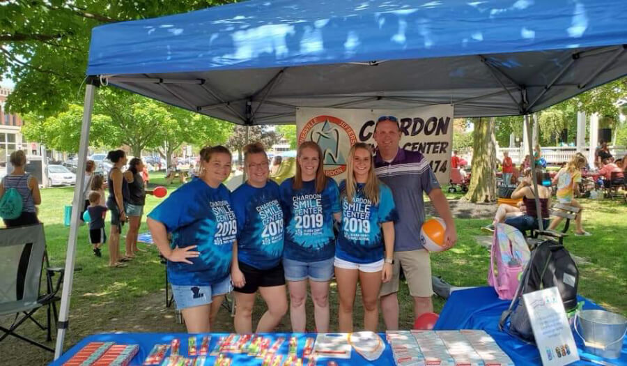 Dentist and dental team members at Chardon's Kid Fest