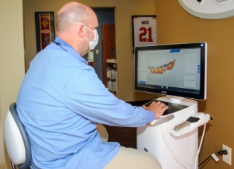 Dentist using digital impression system