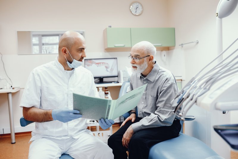 man discussing dental myths in Chardon with dentist